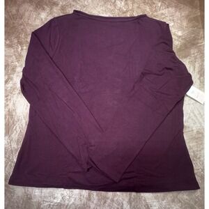 Time and True Womens Maroon Boat Neck Long Sleeve Top Shirt Size 3XL 22 NWT